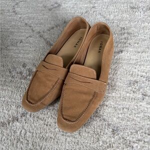 Jonak Tan Suede Penny Loafers for Women